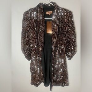 NWT- SHOP 17 Rose Gold Sequin Blazer Size- M